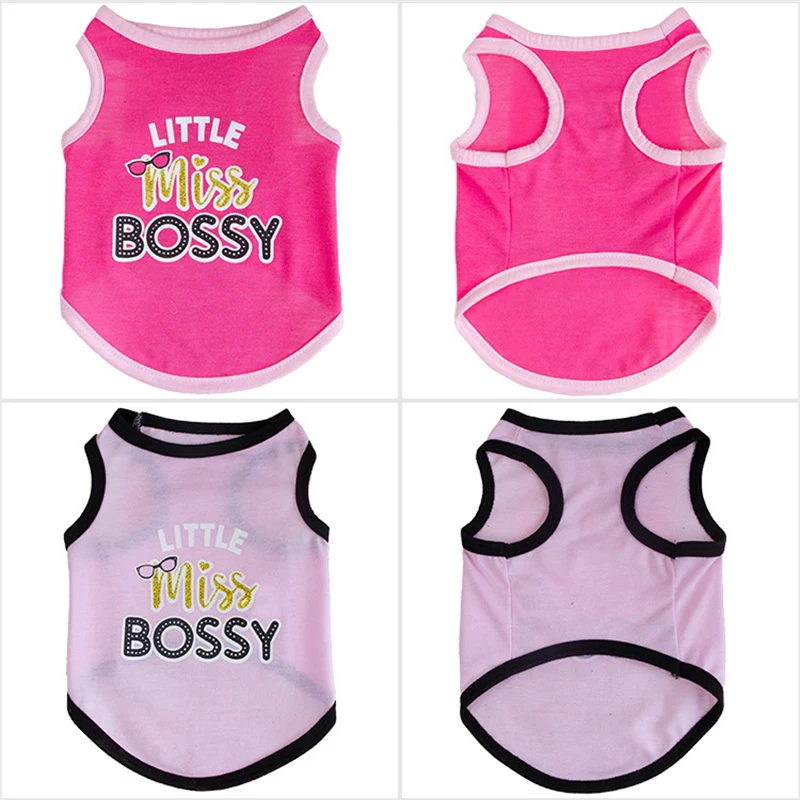 Letter Print Pet Sleeveless Vest for Small Dogs Cozy Cotton Puppy Dog Cat Shirt Cotton Clothes Poodle Schnauzer masoctas Shirts - imagen 4