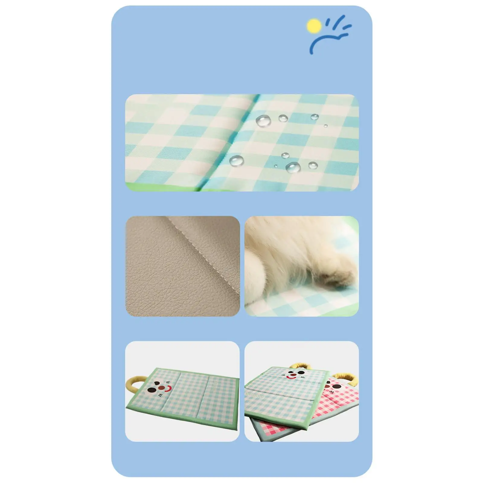 Pet Cooling Mat Comfortable Blanket Portable Household Cat Dog Sleeping Pad for Home Kennels Traveling Car Seat Small Animals