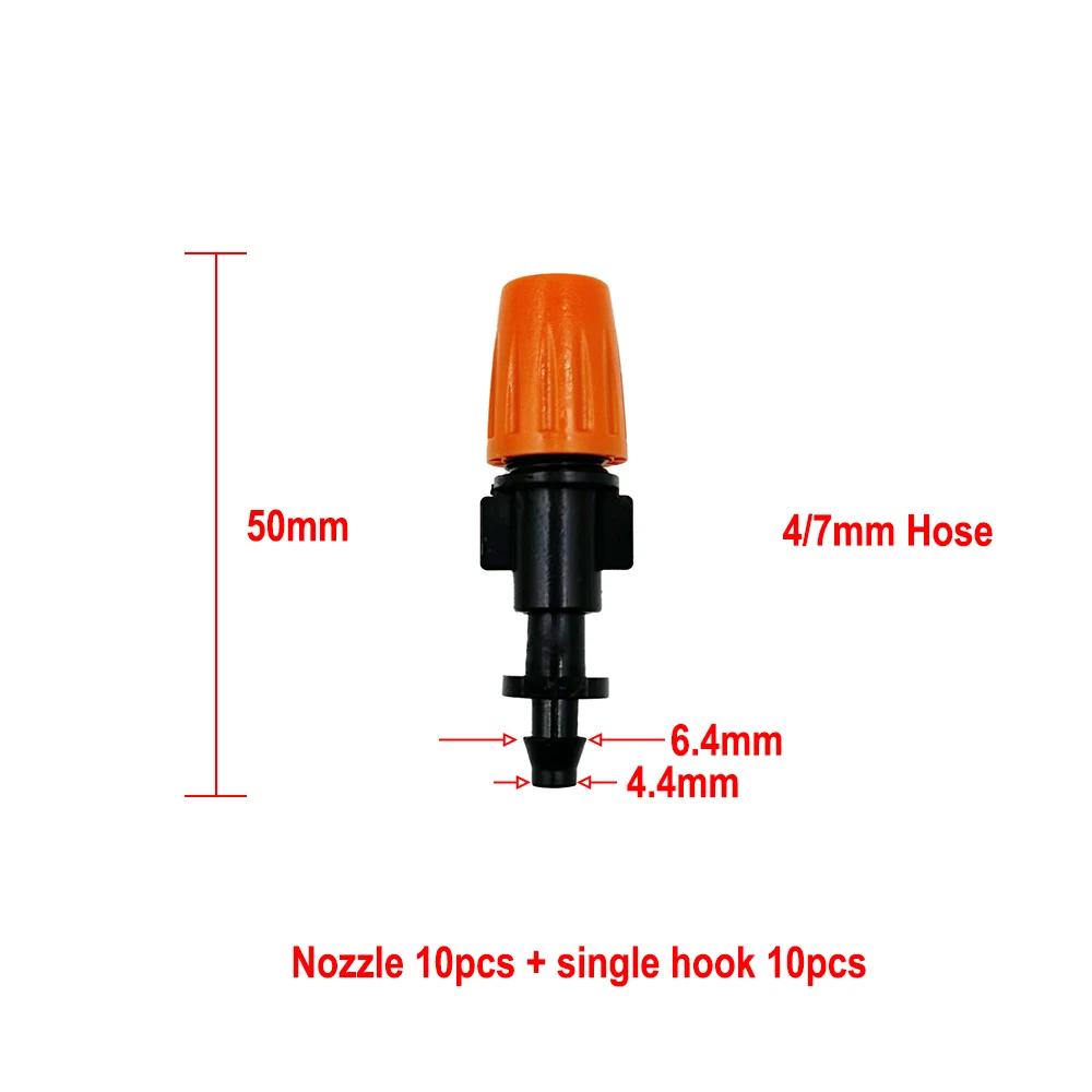 Pulverizador de gotero de nebulización con boquilla de 20 piezas, sistema de riego por goteo Micro automático, aspersor atomizador ajustable, herramientas de agua para agricultura - imagen 5