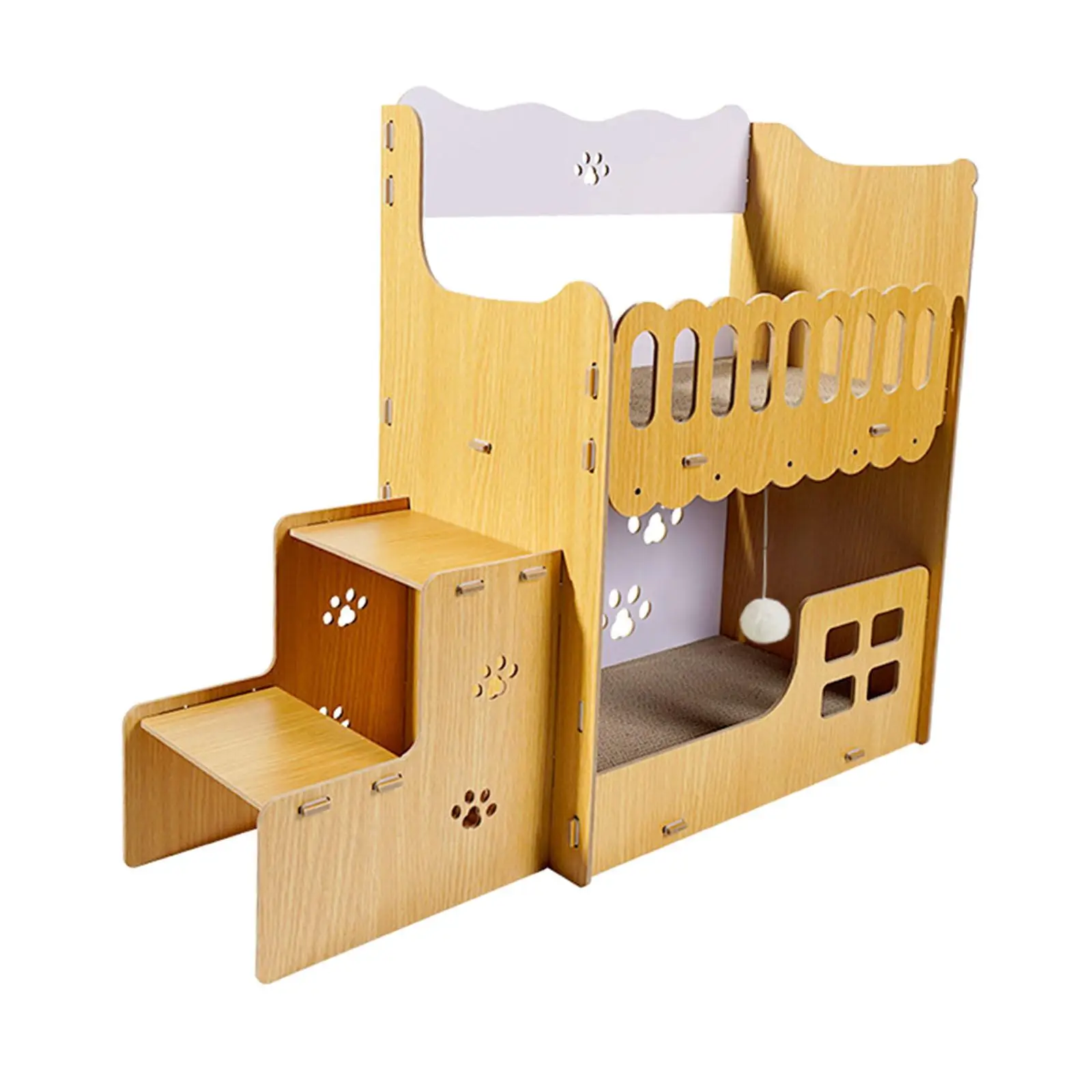 Cat Scratcher Hideout Double Layer Vertical Cat House for Small Animals