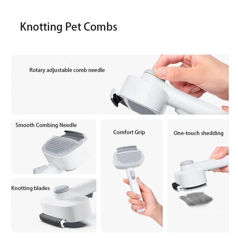 Cepillo removedor de pelo 2 en 1 para mascotas, herramienta antienredos y deshedding para gatos y perros, masaje suave para peles largas/cortas - imagen 5