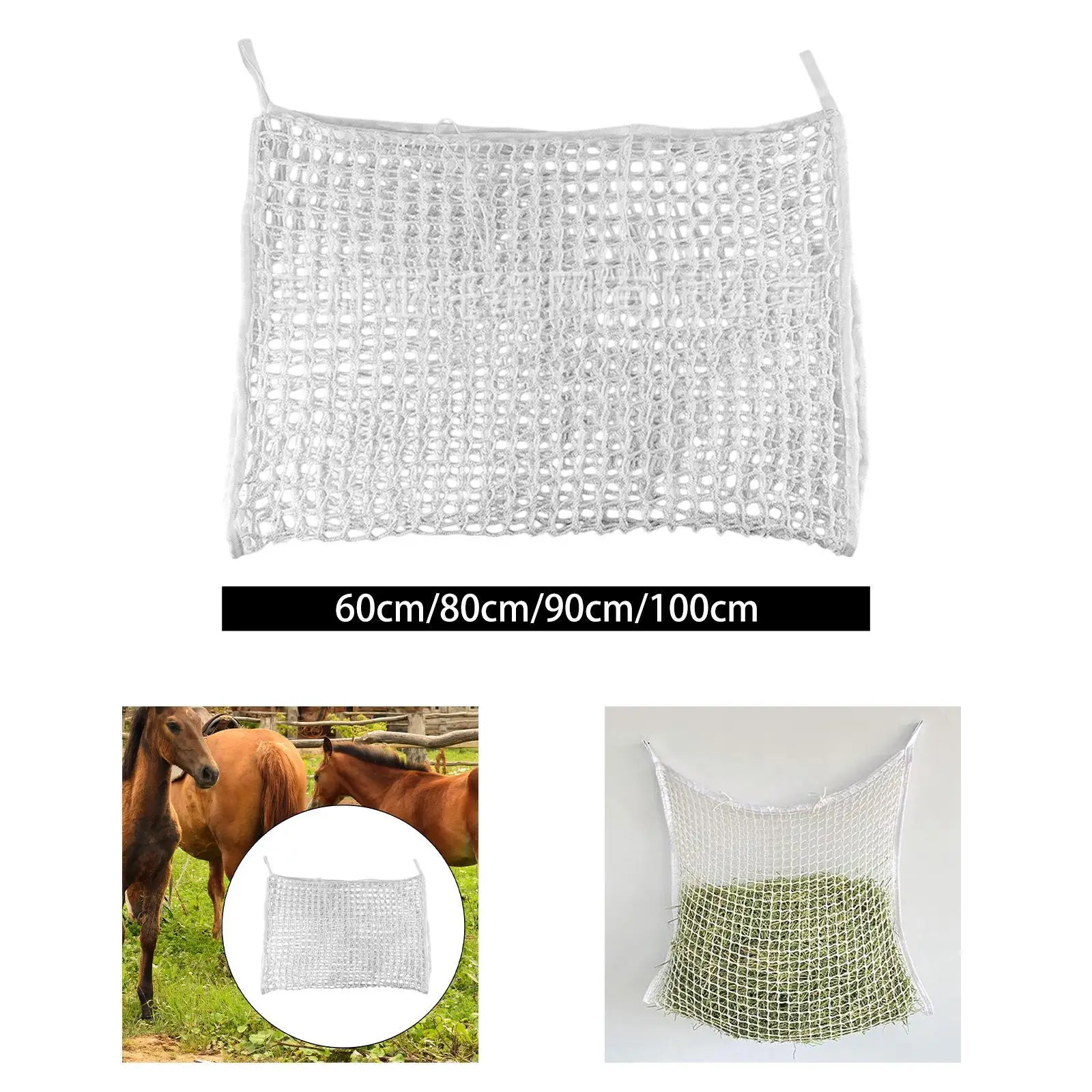 Hay Bag for Horses Lightweight Feeding Supplies Slow feed Hay Net Hay Feeder for Horse Stall Trailer Full Day Feeding Goat