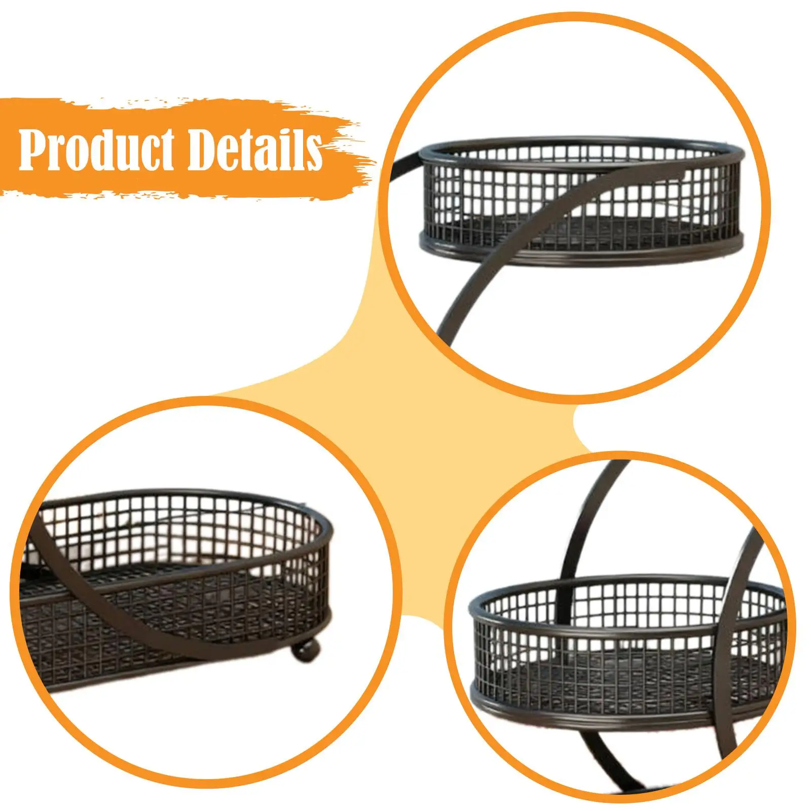 Fruit Basket Holder Bread Storage Baskets Modern 3 Tier Sturdy Fruit Vegetable Storage Basket for Household Snack Living Room