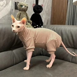 Mono cálido para gatos Sphynx y Devon Rex - rayas y manga larga