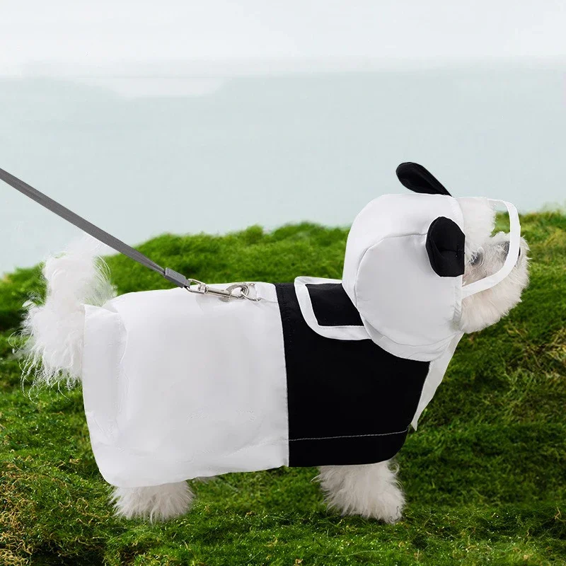 Chubasquero con capucha para mascotas, impermeable con forma de Panda, ropa para perros, ropa impermeable para el día lluvioso de verano, accesorios para mascotas S - imagen 2