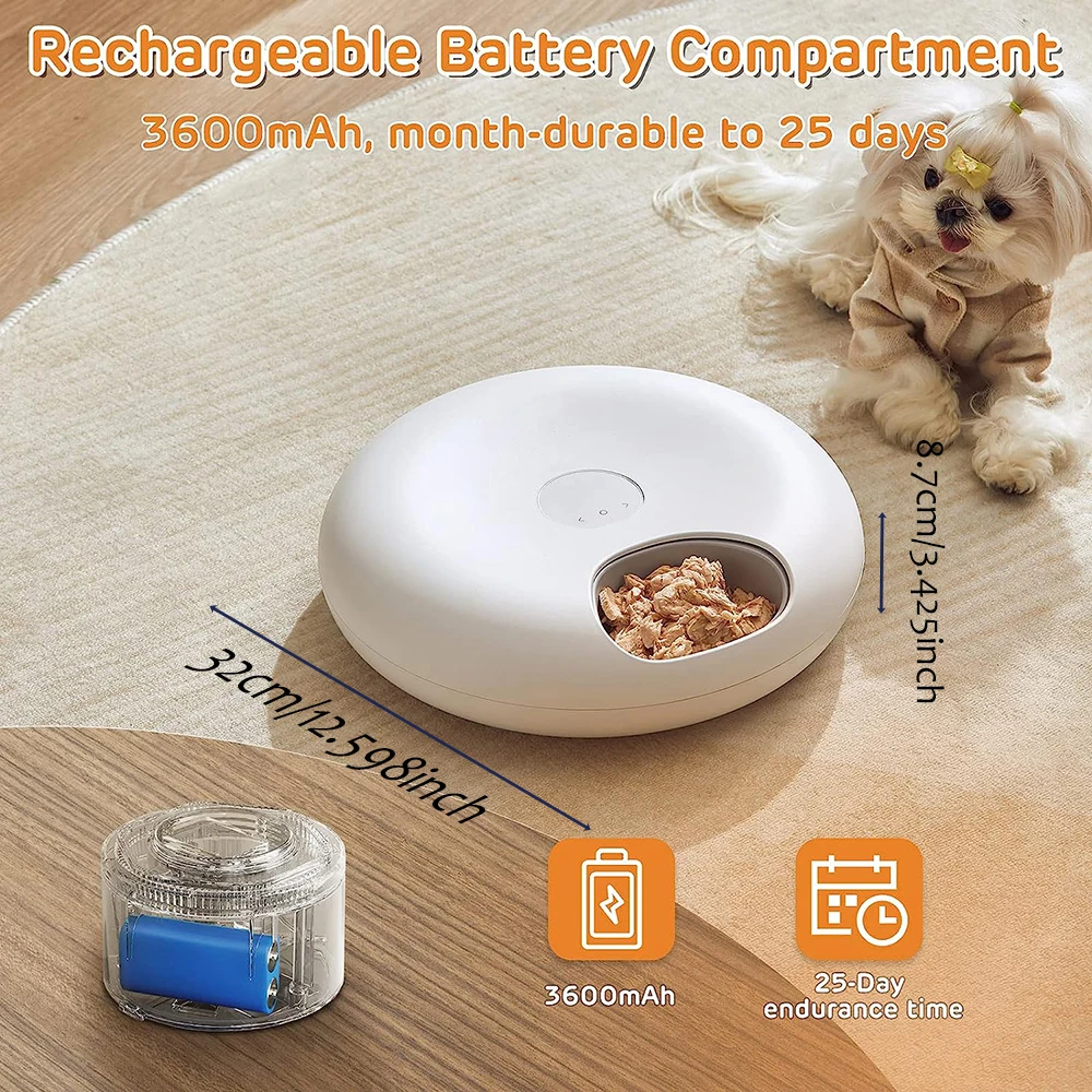 Alimentador automático de comida húmeda recargable inalámbrico USB de 5V para perros y gatos, dispensador inteligente de comida húmeda, alimentación temporizada para mascotas, tazón de comida húmeda - imagen 5