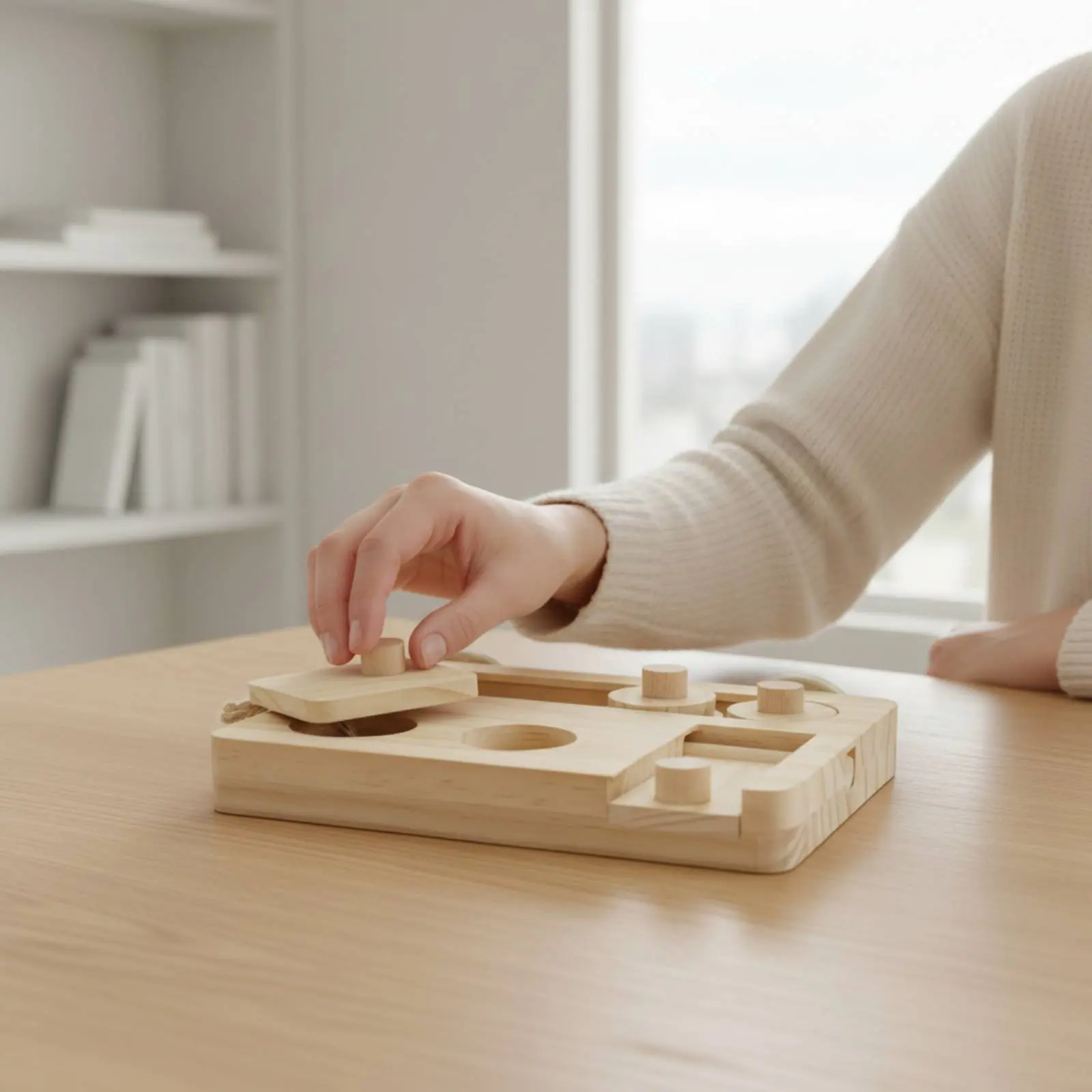 Juguete de madera para loros y agapornis – Estimulación mental - imagen 4