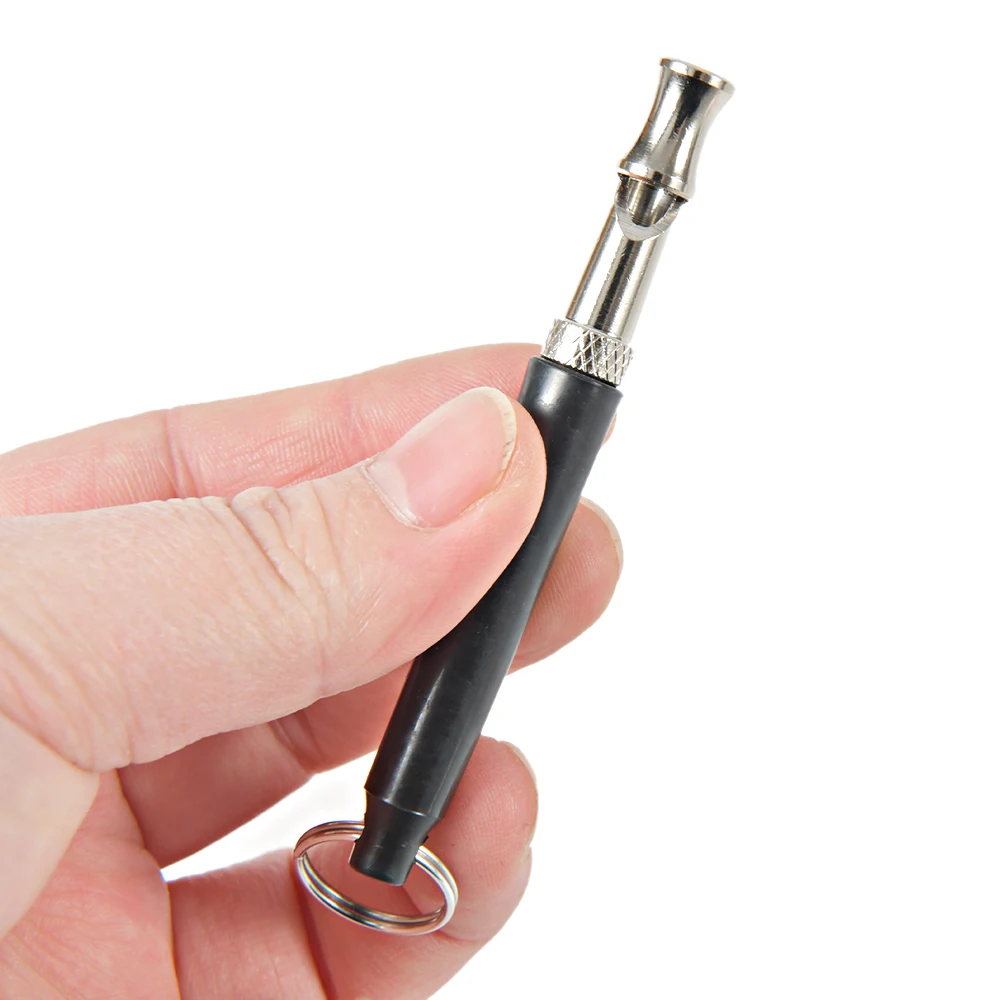 Silbato de entrenamiento para perros y mascotas, silbatos de entrenamiento con sonido supersónico, silbato negro para entrenamiento de perros y gatos - imagen 3