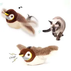 Pájaro interactivo recargable para gato con hierba gatera