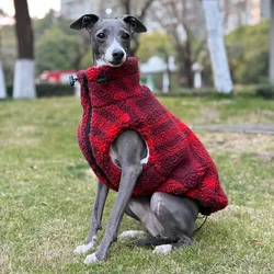 Chaqueta polar de doble cara para galgo italiano y whippet, cálida