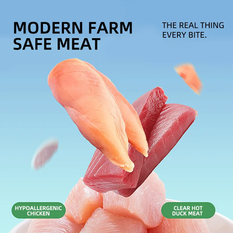 Snacks para perros y mascotas, carne pura seca al aire, pechera de pato, rebanadas de pollo, bocadillos de recompensa, tira de comida, 100g/430g - imagen 4