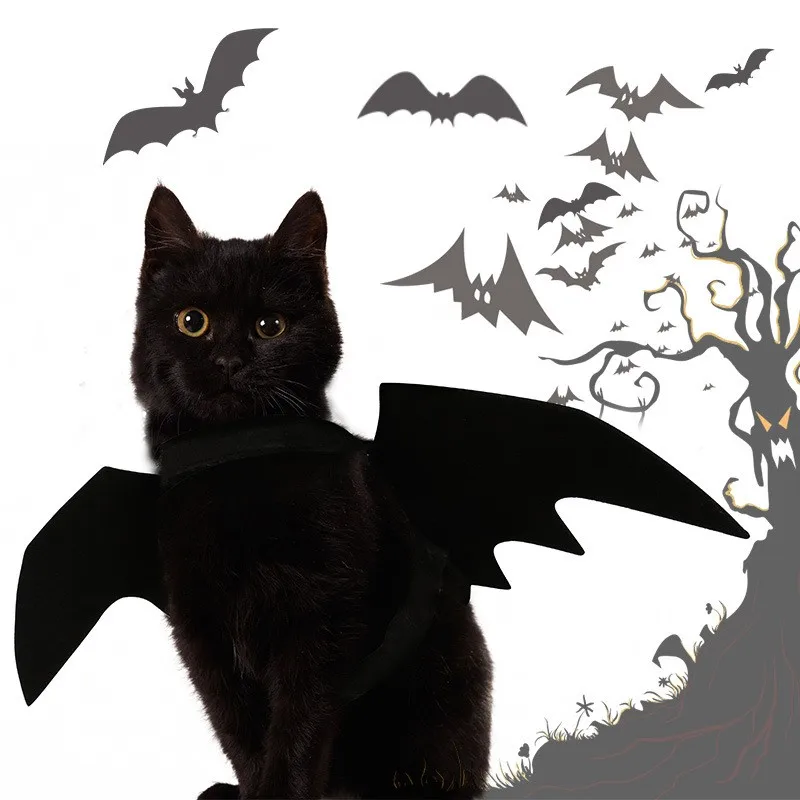 Ropa divertida de Halloween para perros, disfraces de Cosplay con alas de murciélago para perros pequeños, disfraces de gato, disfraz de Halloween para perros - imagen 2