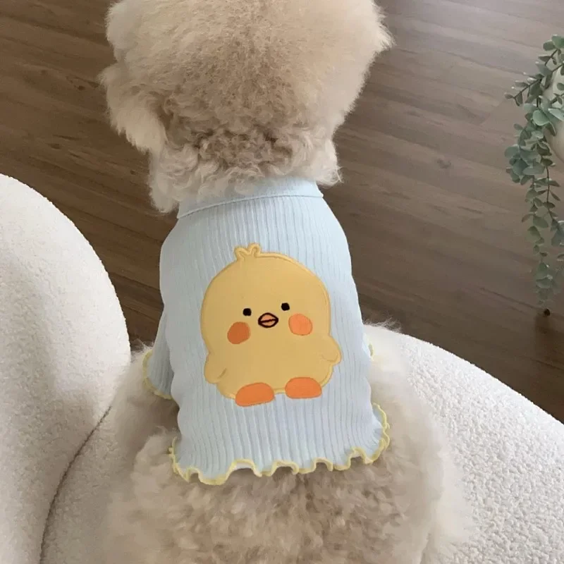 Ropa de verano con estampado de animales para perros, camisa inferior, camiseta fina y transpirable para perros, ropa para cachorros y gatos, ropa para cachorros Yorkshire - imagen 3