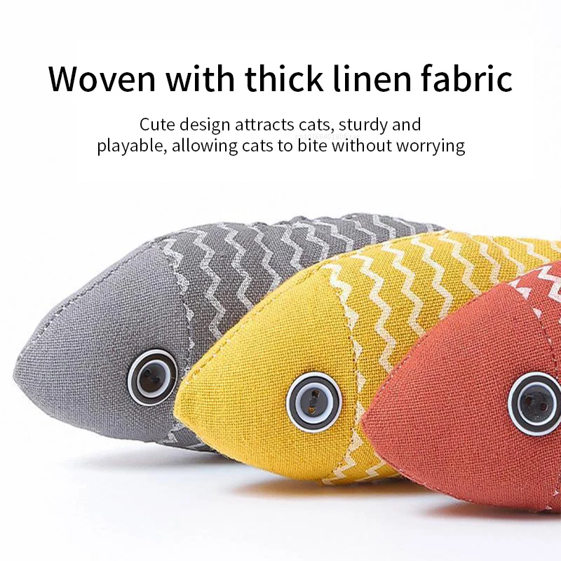 Juguetes de hierba gatera para moler dientes, divertido juguete interactivo de peluche para gatos, gatito para mascotas, juguete Vocal para morder pescado, menta para gatos - imagen 5