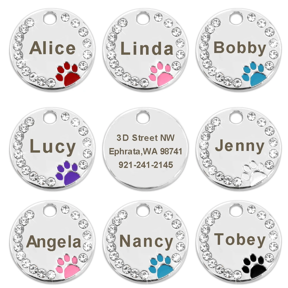 Etiqueta personalizada antipérdida para perro y gato, colgante para Collar de mascota con grabado gratuito, accesorios para mascotas - imagen 2