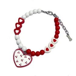 Collar ajustable con charms de cereza para perro pequeño