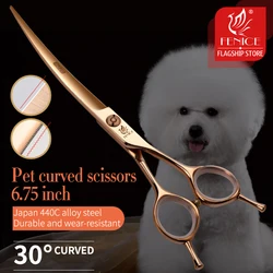 Tijeras de corte y aseo con hoja serrada para perros y gatos
