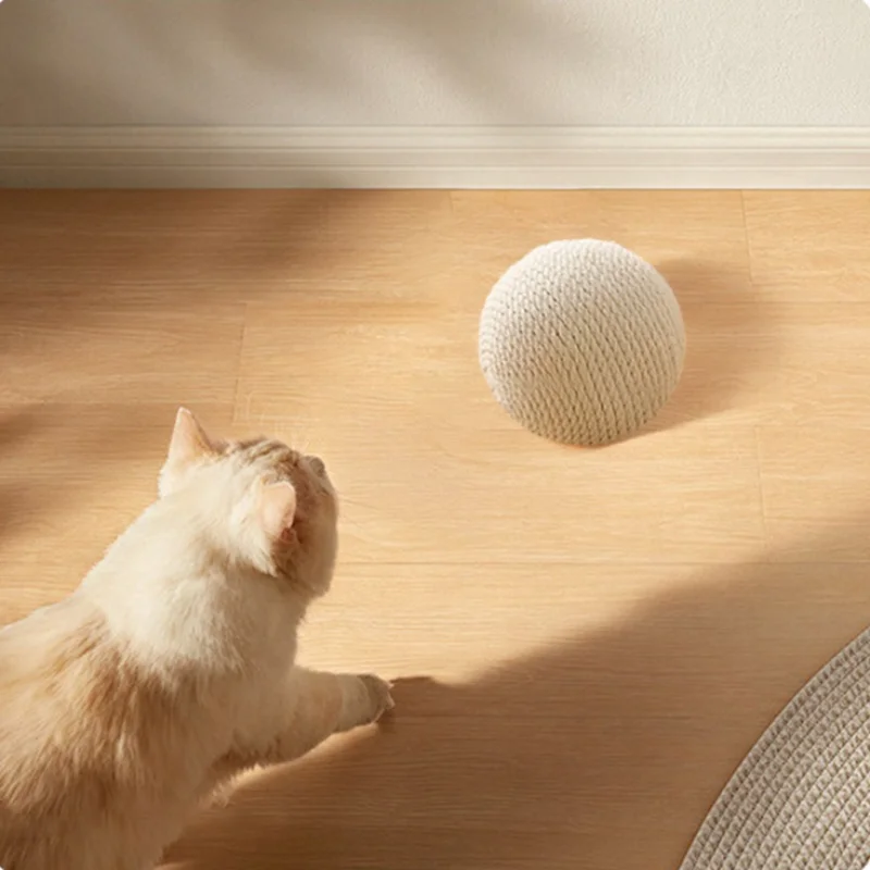 Bolas de Sisal para mascotas, juguetes para gatos, productos interactivos de interior, suministros de molienda de dientes resistentes al masticable, suministros de juego para gatitos, juguete con chirrido - imagen 4