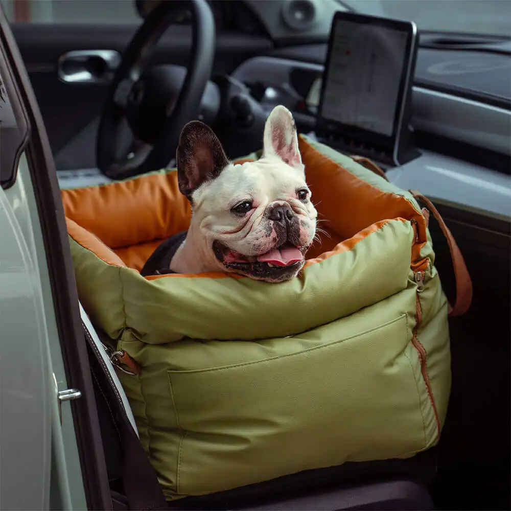 Riñonera de seguridad para viaje, asiento de coche para perros de retazos de tela vaquera Vintage con hebilla de seguridad, logotipo personalizado, camas de lujo para perros, asiento de coche para mascotas