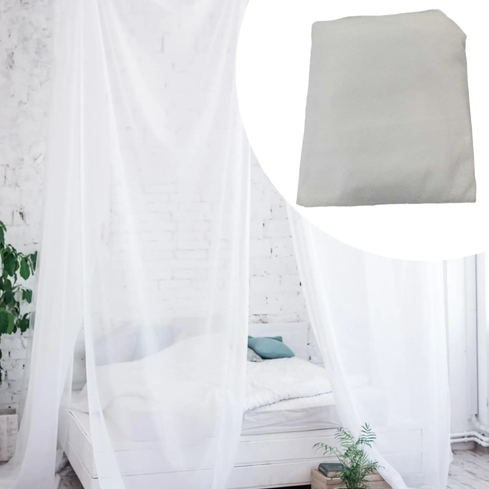 Dosel de cama de cuatro esquinas, cortina de red de malla de poliéster para niños, adolescentes, dormitorio, Loft, protección mejorada - imagen 4