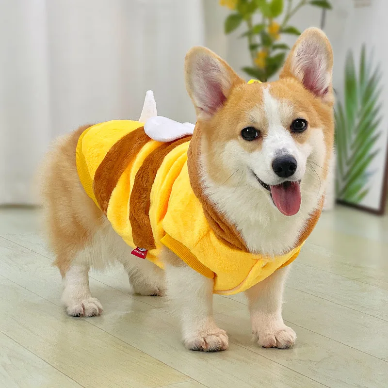 Abrigo acolchado de algodón cálido y grueso para perros, ropa de invierno bonita, ropa de invierno de peluche Corgi, productos para mascotas, otoño e invierno - imagen 3