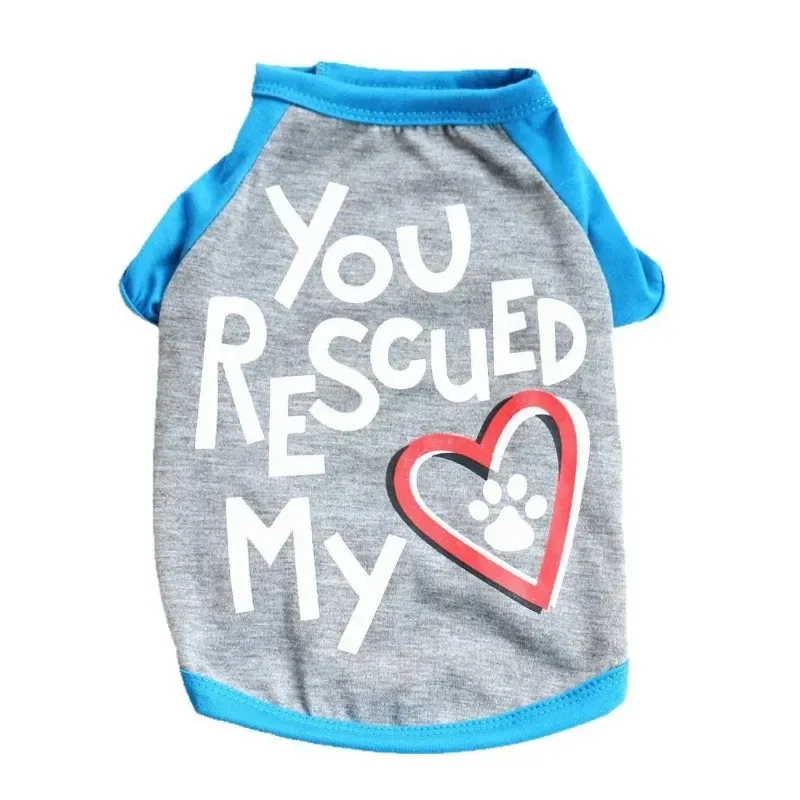 Ropa de verano para perros, camiseta para mascotas, chaleco para perros con estampado de letras bonitas, manga corta para perros pequeños y medianos, ropa de algodón para cachorros y gatos - imagen 5