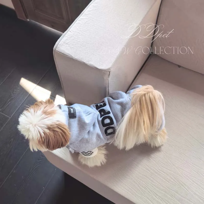Mono de otoño e invierno para mascotas, Schnauzer Teddy, perro pequeño, ropa deportiva gruesa de cuatro patas, ropa para cachorros, abrigo de invierno para mascotas - imagen 2