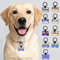 Placa identificación perro – Etiqueta hueso silicona para collar