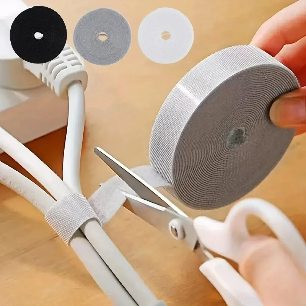 Organizador de cables con gancho y bucle de 3M, bridas para cables, enrollador de cables, Protector de gestión de Cables USB, bridas para cables de auriculares y ratón - imagen 2