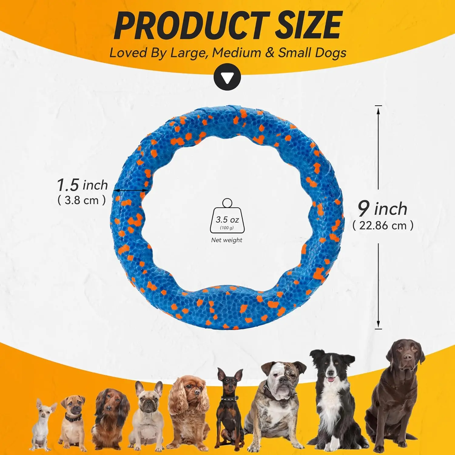 Discos voladores indestructibles para lanzar y atrapar, anillo flotante de entrenamiento para perros para razas medianas y grandes, color blanco - imagen 3