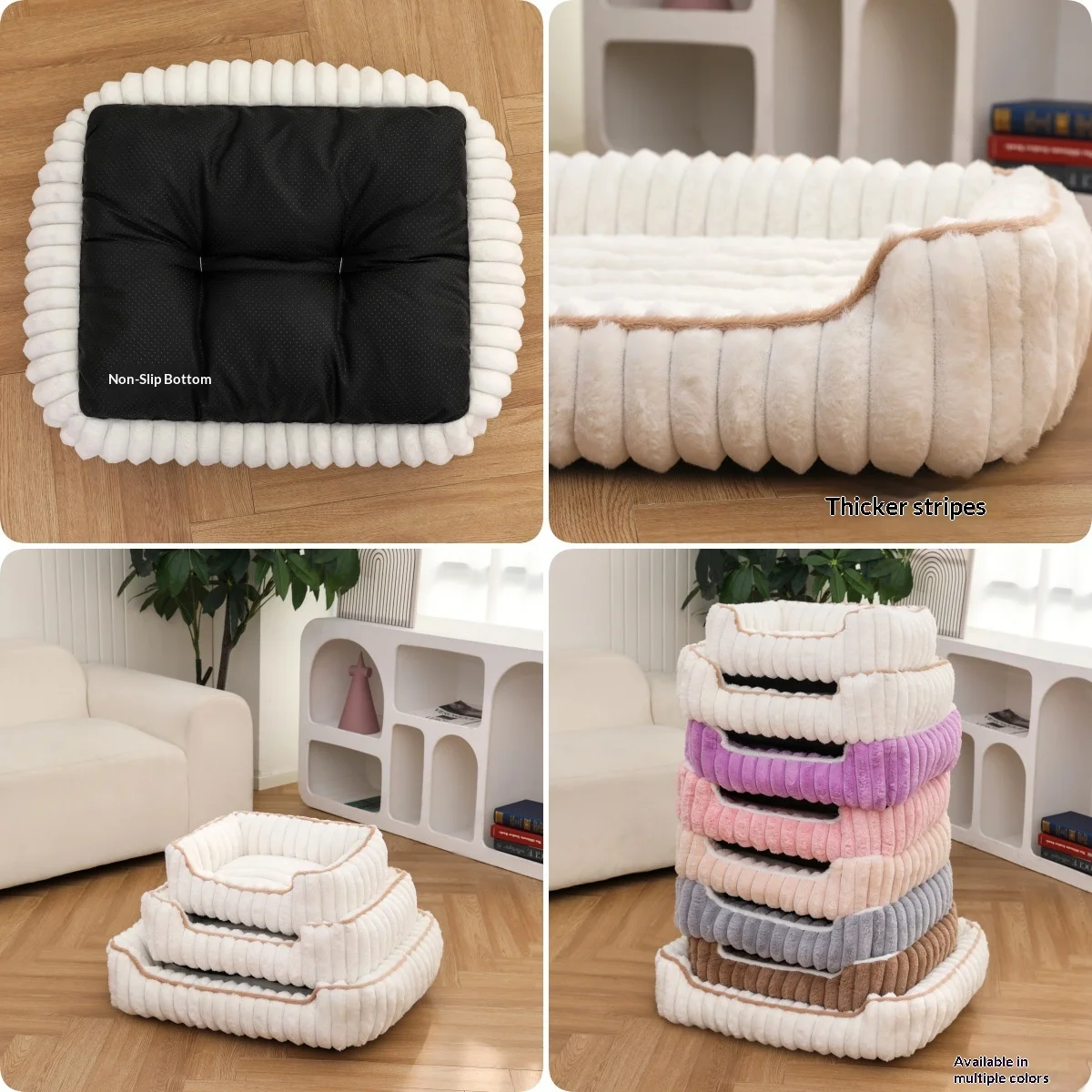 Camas nido para perros y gatos, cama para mascotas suave y cómoda de felpa cálida para invierno, nido para gatos para dormir profundo, suministros para perros y mascotas para todas las estaciones - imagen 5