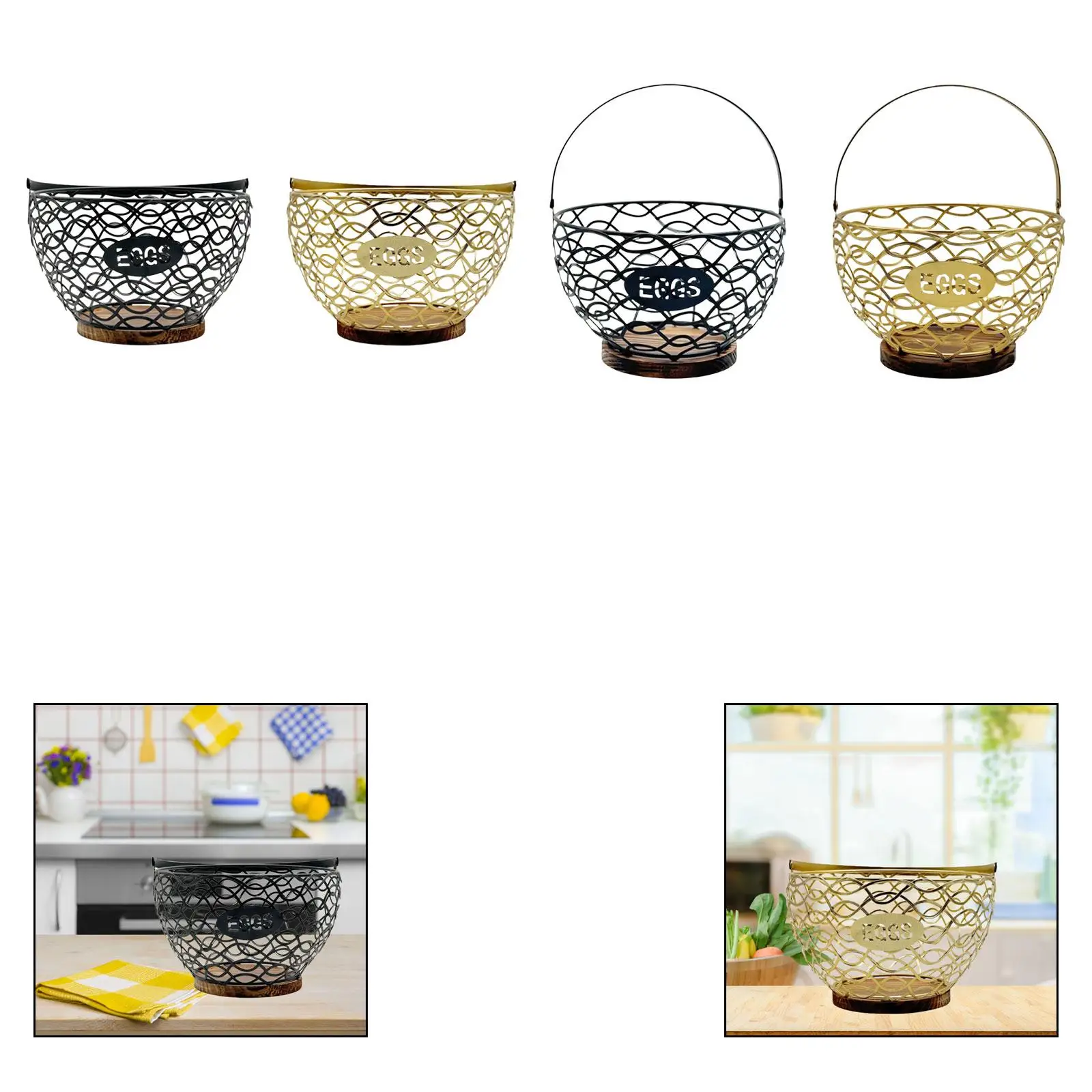 Cesta de mimbre para huevos y frutas – Organizador rústico de cocina y granja - imagen 4