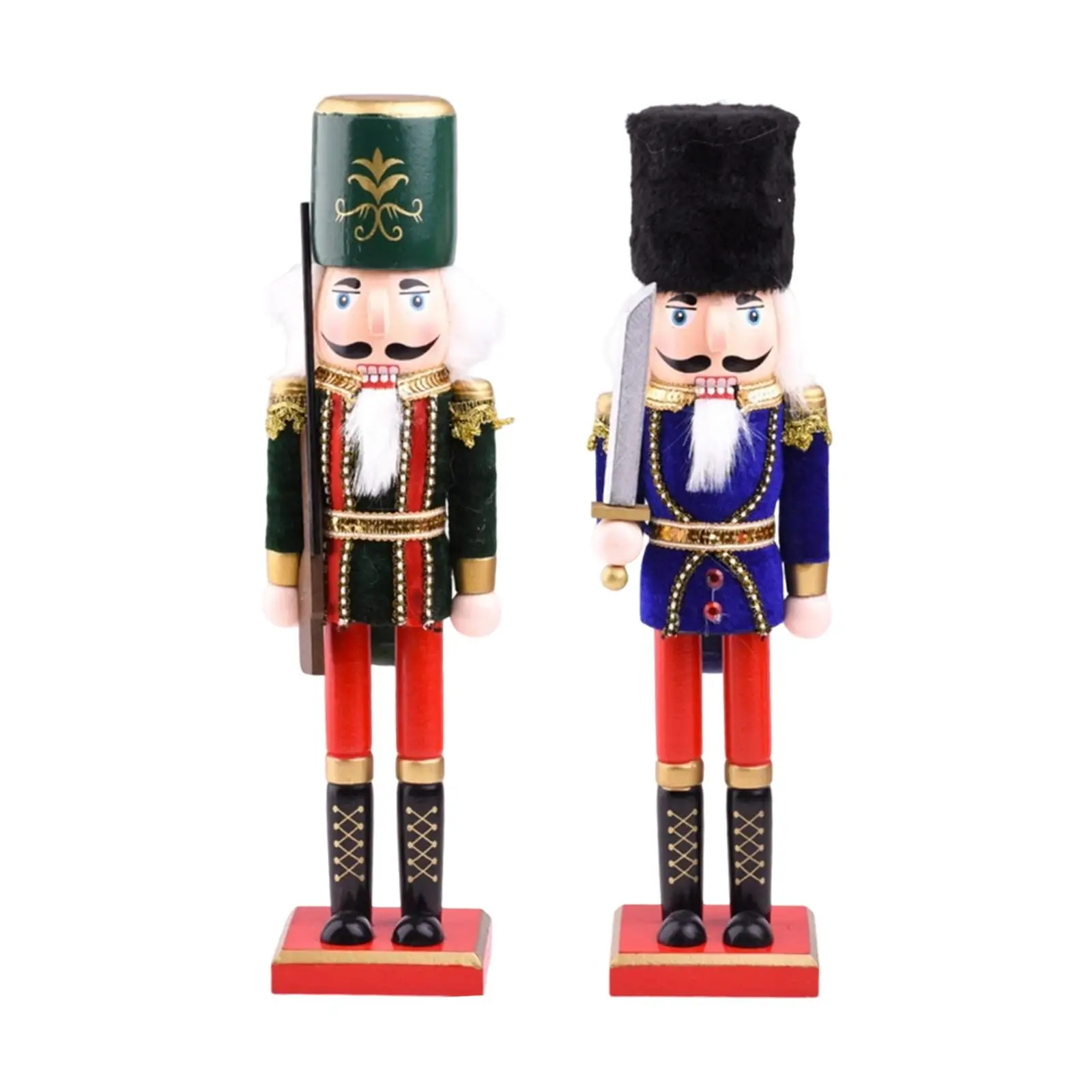 Nutcracker Statue Wood Ornament Large Christmas Figurine Decorative Sculpture for Living Room and Office Nutcracker Statue Wood Ornament Large Christmas Figurine Decorative Sculpture for Living Room and Office