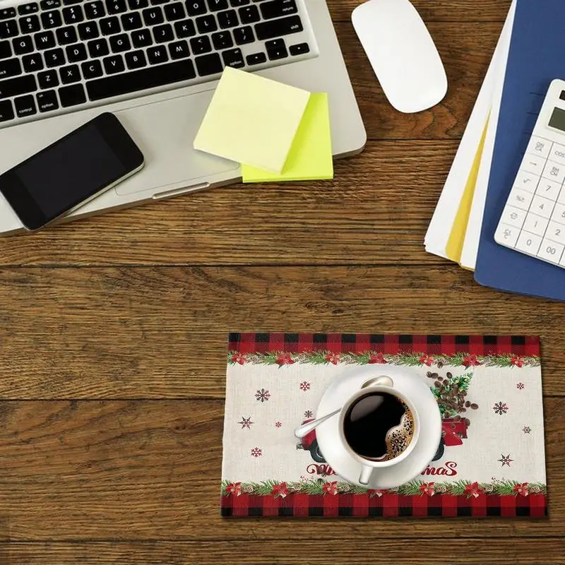 Manteles Individuales de Gnomo de Papá Noel rústico, resistentes al desgaste, decoración de temporada, suministros de fiesta para Hotel, cafetería, café, navidad - imagen 2