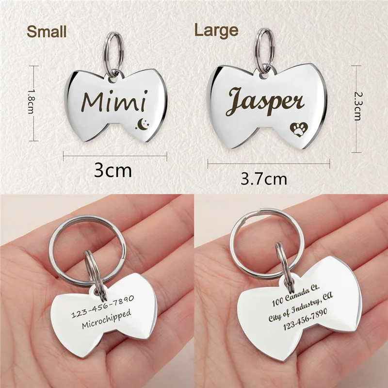 Colgante de doble cara con nombre personalizado para perro, accesorios para Collar de Mascota, placa de identificación para gato y cachorro con icono divertido antipérdida - imagen 5