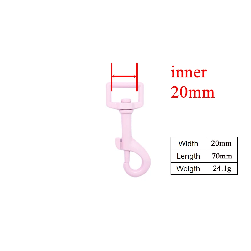 20 unids/lote de hebilla de gancho de cierre de perro colorido de Metal para correas de 20mm y 25mm, piezas de correa de perro DIY de alta calidad en 7 colores