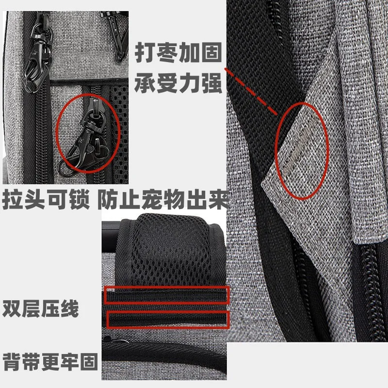 Mochila con cubierta de carrito para mascotas, bolsa portátil para salir de gatos, bolsa para perros, bolsas para mascotas expandibles transpirables de gran capacidad para verano - imagen 4