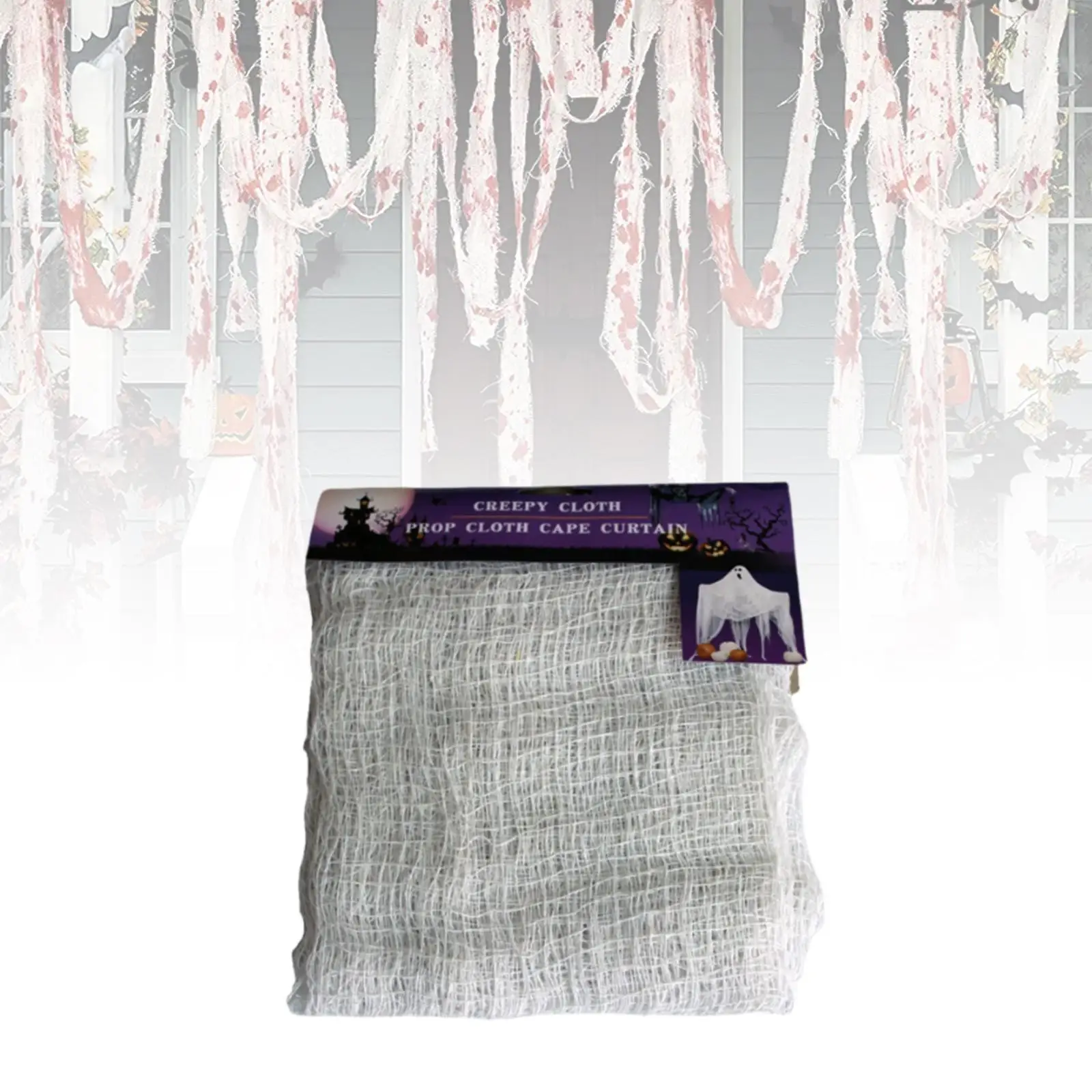 Spooky Scary Gauze Decor Holiday Prop Halloween Creepy Cloth Spooky Creepy Gauze for Party Festival Haunted House Doorway Indoor