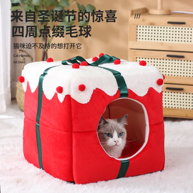 Cama nido cálida de felpa para gatos y perros pequeños - imagen 4