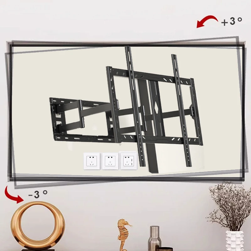 Soporte de pared para TV de movimiento completo para pantallas de 32-80 pulgadas: brazo articulado resistente con capacidad para 80 kg máx. VESA 650 x 600 mm, se adapta al LCD LED OLED - imagen 4