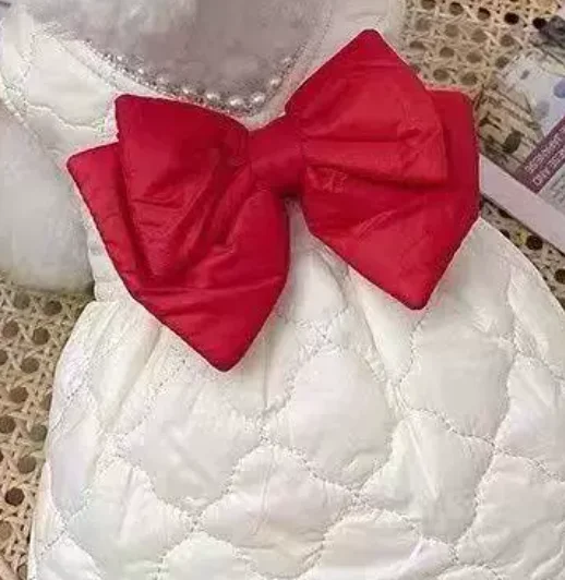 Vestido con lazo para perros y gatos – Ropa de otoño e invierno - imagen 5