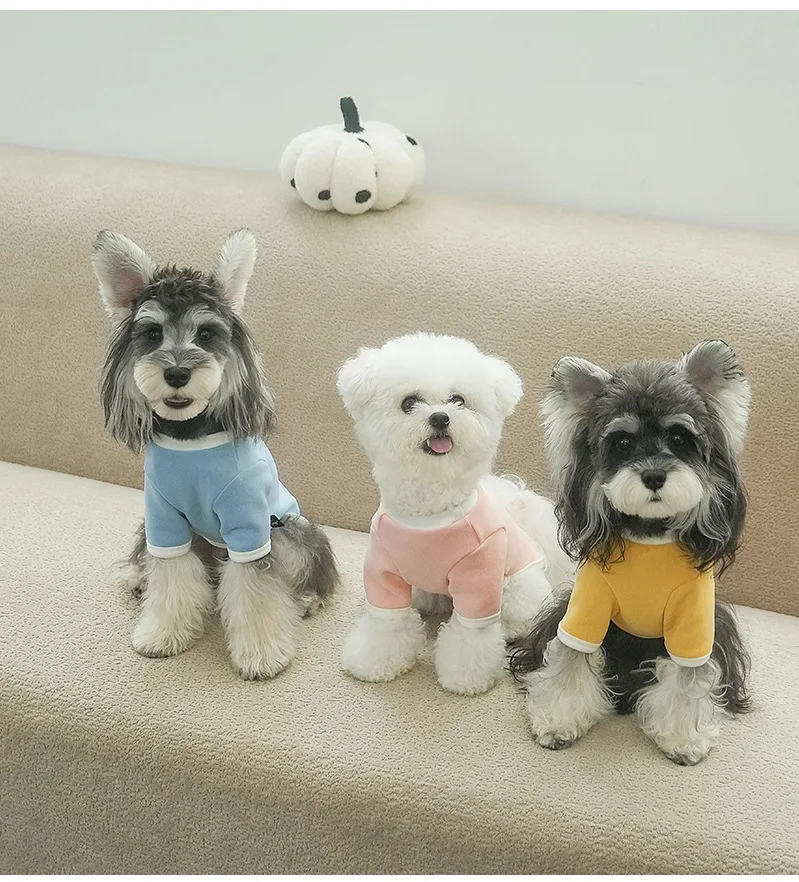 Perro de dos patas capa base mascota suave jersey ropa perro ligero ropa cálida para Otoño Invierno caniche Bichon Frise Schnauzer