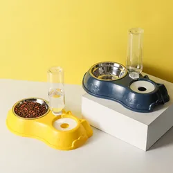 Comedero doble 2 en 1 para gatos y perros – dispensador de agua comida