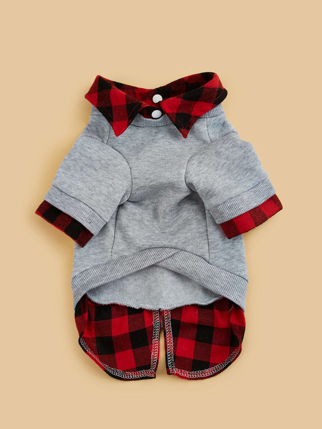 Sudadera con capucha para perros pequeños, disfraz de cachorro suave con cachorros, ropa a cuadros para mascotas, ropa para gatos - imagen 4