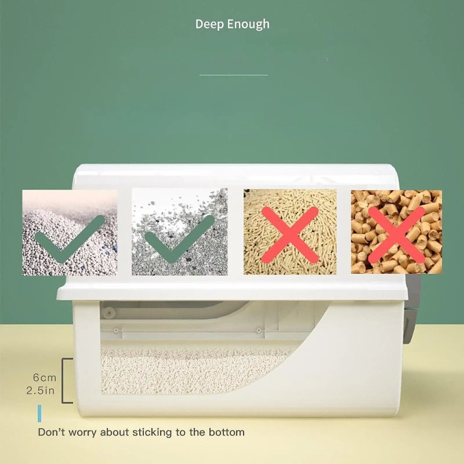 Self Cleaning Cat Litter Box Kitty Litter Box Covered Litter Tray for Multiple Cats for Pets