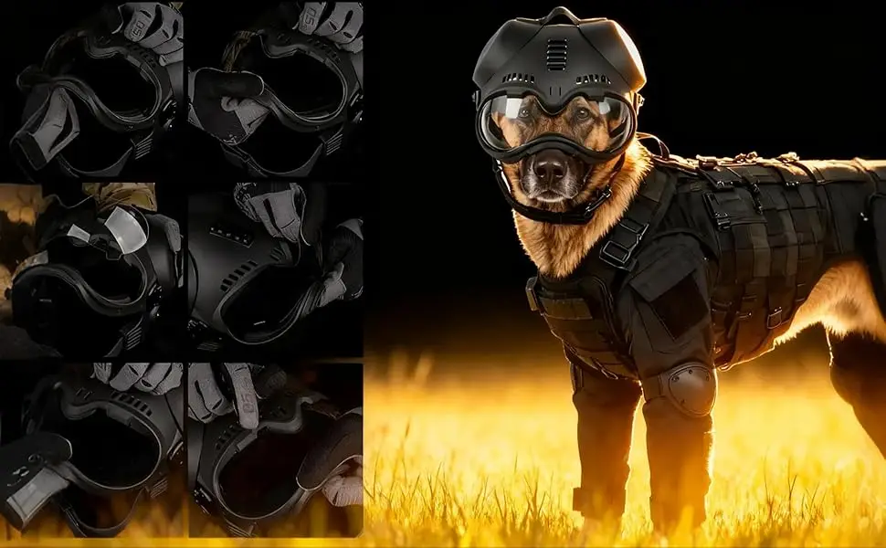 Gafas con lentes intercambiables del casco táctico