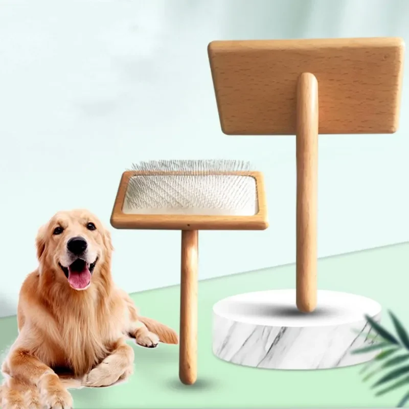 Cepillo para perros, peine de madera para perros, removedor de pelo para mascotas, cepillo para el cuidado de perros, peines con nudos de pelo para gatos, mango cómodo, peine para perros, accesorios para mascotas - imagen 2