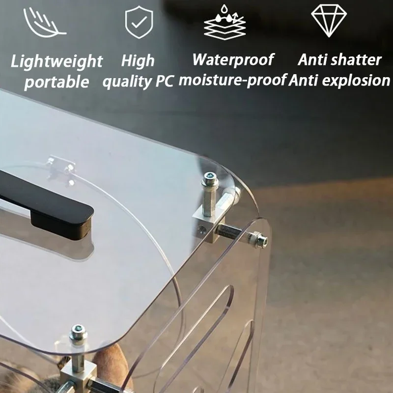 Cochecitos transparentes para gatos, transportador de 4 ruedas, cubierta de carrito de viaje para gatos, maletas de transporte, cubierta de carrito para gatos al aire libre de gran capacidad - imagen 3