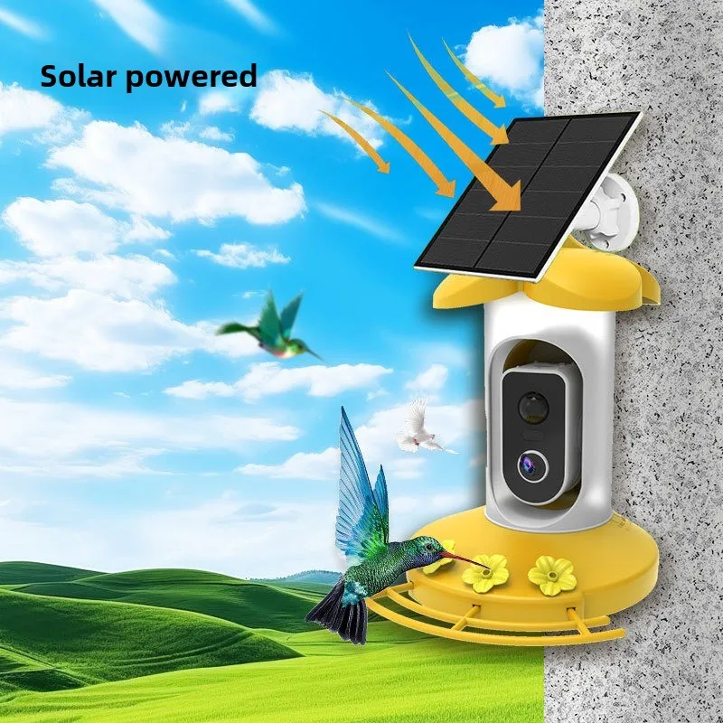 Cámara inteligente para comedero de pájaros, gran angular con energía Solar, alta definición, monitoreo en tiempo Real para exteriores, suministros para mascotas, accesorios - imagen 4