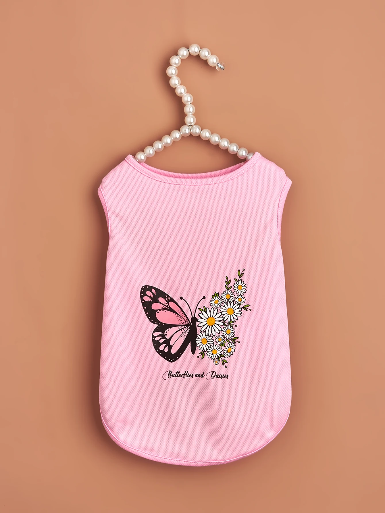 Ropa para mascotas para perro, gato, cachorro, camiseta sin mangas, abrigo con estampado floral de mariposa, sudadera cómoda, trajes para perros, ropa de tela para gatos - imagen 3